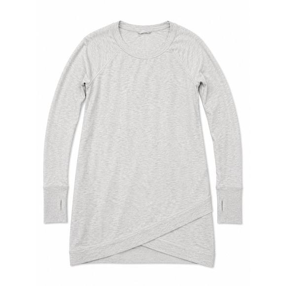 Athleta Tops - Athleta Gray Heathered Tulip Hem Long Sleeve Tunic Top Thumbholes XS